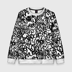 Свитшот детский Graffiti black on white, цвет: 3D-белый