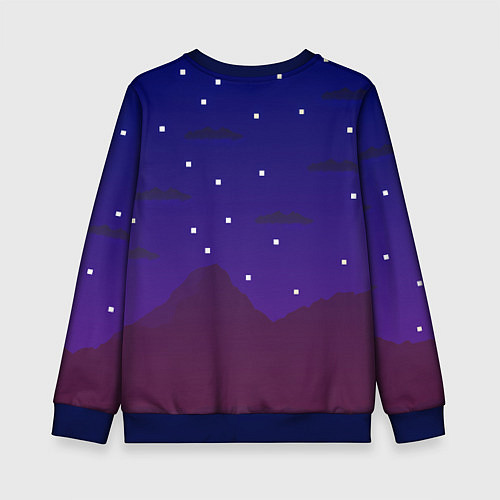 Детский свитшот Пиксельная ночь 8 bit / 3D-Синий – фото 2