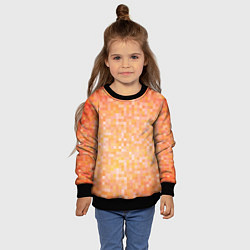 Свитшот детский Оранжевая пиксель абстракция, цвет: 3D-черный — фото 2