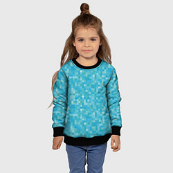 Свитшот детский Бирюзовая пиксель абстракция, цвет: 3D-черный — фото 2
