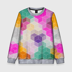 Свитшот детский Абстрактный разноцветный узор, цвет: 3D-меланж