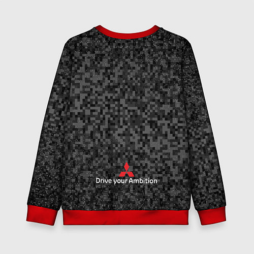 Детский свитшот Митсубиси Черный камуфляж / 3D-Красный – фото 2