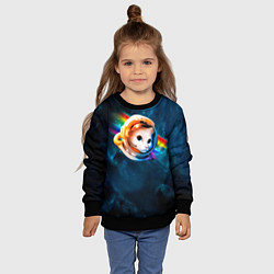 Свитшот детский Котик Космонавт, цвет: 3D-черный — фото 2