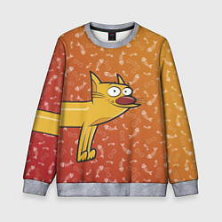 Свитшот детский КОТОПЕС Кот спереди, цвет: 3D-меланж