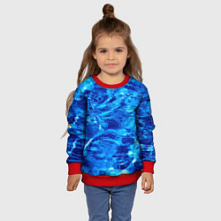 Свитшот детский Голубая Вода Текстура, цвет: 3D-красный — фото 2
