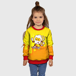 Свитшот детский Веселая яичница на скейте, цвет: 3D-красный — фото 2