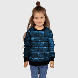 Свитшот детский Неоновая, кирпичная стена, цвет: 3D-черный — фото 2