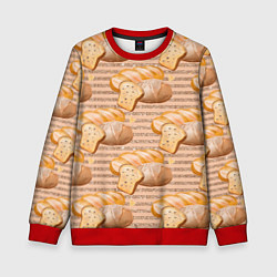 Свитшот детский Выпечка - хлеб и булочки, цвет: 3D-красный