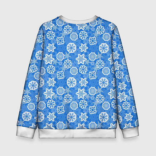 Детский свитшот Снежные Новогодние Узоры / 3D-Белый – фото 2