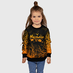 Свитшот детский HALLOWEEN FOREST BATS ЛЕТУЧИЕ МЫШИ В ЛЕСУ ХЕЛЛОУИН, цвет: 3D-черный — фото 2
