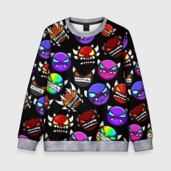 Свитшот детский Geometry Dash: Demons Squad, цвет: 3D-меланж