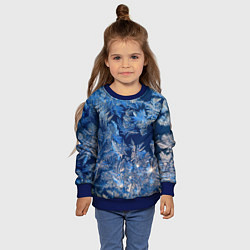 Свитшот детский Снежинки макро snowflakes macro, цвет: 3D-синий — фото 2