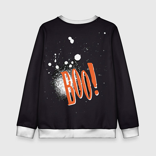 Детский свитшот Шарик-пугайка черный, полиэстер / 3D-Белый – фото 2
