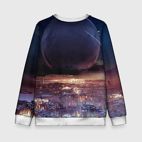 Детский свитшот ДЕСТИНИ ЗЕМЛЯ ХАБ, СТРАННИК НАД ГОРОДОМ / 3D-Белый – фото 2