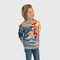 Свитшот детский ГОДЗИЛЛА АТАКУЕТ!, цвет: 3D-меланж — фото 2