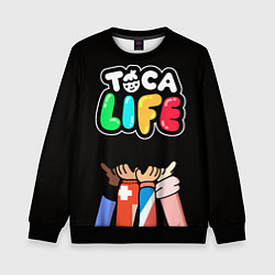 Свитшот детский Toca Life: Friends, цвет: 3D-черный