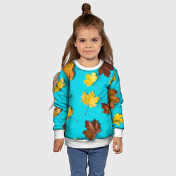 Свитшот детский Кленовый листочек, цвет: 3D-белый — фото 2