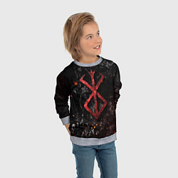 Свитшот детский BERSERK LOGO GRUNGE RED, цвет: 3D-меланж — фото 2