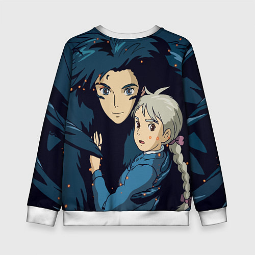 Детский свитшот Ходячий замок Софи и Хаул летят / 3D-Белый – фото 2