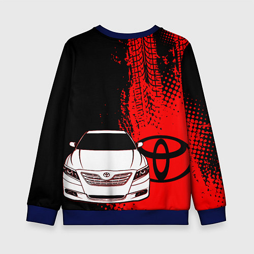 Детский свитшот Camry Toyota glitch / 3D-Синий – фото 2