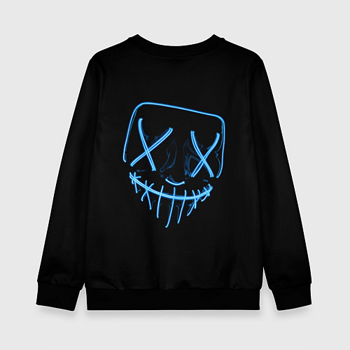Детский свитшот Неоновая маска Хэллоуина / 3D-Черный – фото 2