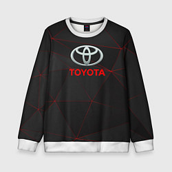 Свитшот детский Toyota Тонкие линии неона, цвет: 3D-белый