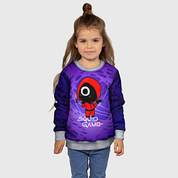 Свитшот детский Игра в кальмара: Девочка, цвет: 3D-меланж — фото 2