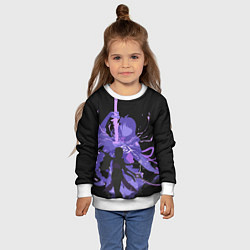 Свитшот детский Genshin Impact Raiden, цвет: 3D-белый — фото 2