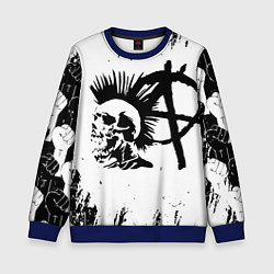 Свитшот детский Анархия гражданская оборона, цвет: 3D-синий