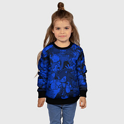 Свитшот детский SONIC BLUE PATTERN СИНИЙ ЁЖ, цвет: 3D-черный — фото 2