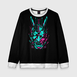 Свитшот детский НЕОНОВЫЙ САМУРАЙ NEON RONIN NEON SAMURAI, цвет: 3D-белый