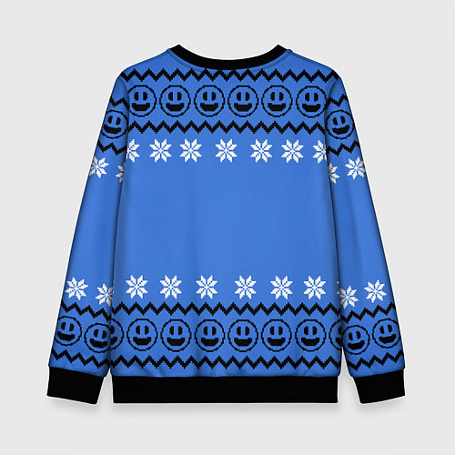 Детский свитшот Свитер смайл / 3D-Черный – фото 2