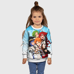 Свитшот детский Реинкарнация безработного главные герои, цвет: 3D-белый — фото 2