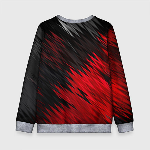 Детский свитшот ЧЁРНО КРАСНЫЕ КРАСКИ RED BLACK STRIPES / 3D-Меланж – фото 2
