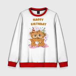 Свитшот детский С днем рождения Медвежонок 1, цвет: 3D-красный
