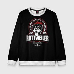 Свитшот детский Ротвейлер Rottweiler, цвет: 3D-белый