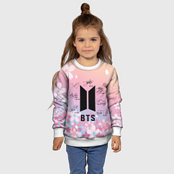 Свитшот детский BTS БТС АВТОГРАФЫ УЧАСТНИКОВ, цвет: 3D-белый — фото 2