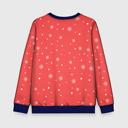 Детский свитшот Лама Новый год / 3D-Синий – фото 2