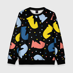 Свитшот детский Шахматные фигуры цветные, цвет: 3D-черный