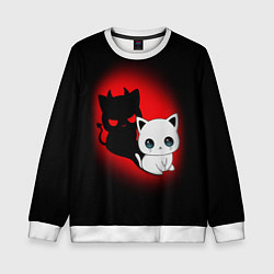 Свитшот детский КОТИК ДЬЯВОЛ KITTY DEVIL, цвет: 3D-белый