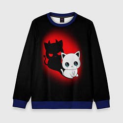 Свитшот детский КОТИК ДЬЯВОЛ KITTY DEVIL, цвет: 3D-синий