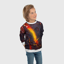 Свитшот детский ТРЕХМЕРНЫЕ ИСКРЫ 3D ПЛИТЫ 3D ИСКРЫ, цвет: 3D-белый — фото 2