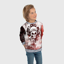 Свитшот детский Трафальгар Ло Пираты сердца Весёлый Роджер, цвет: 3D-меланж — фото 2