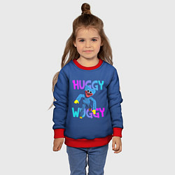 Свитшот детский Huggy Wuggy: Зубастый монстр, цвет: 3D-красный — фото 2