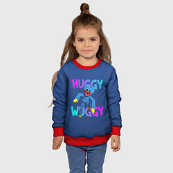 Свитшот детский Huggy Wuggy: Зубастый монстр, цвет: 3D-красный — фото 2
