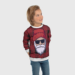 Свитшот детский SANTA HIPSTER САНТА ХИПСТЕР, цвет: 3D-белый — фото 2