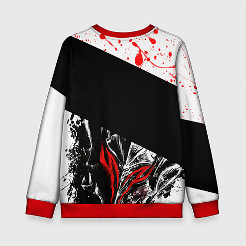 Детский свитшот Берсерк черная маска с логотипом / 3D-Красный – фото 2