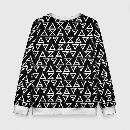 Детский свитшот ЗНАКИ ВЕДЬМАКА БРЫЗГИ СИМВОЛЫ ГЕРАЛЬТА / 3D-Белый – фото 2