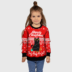 Свитшот детский MEOW CHRISTMAS, цвет: 3D-черный — фото 2