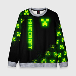 Детский свитшот MINECRAFT NEON LOGO CREEPER